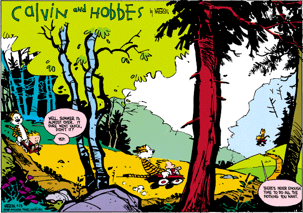 Calvin and Hobbes on the passage of summer